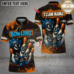 Maxcorners Bowling Crazy Faces Multioptions Personalized Name, Team Name Unisex 3D Shirts