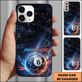 Maxcorners Billiards Cosmic 8 Ball Space Theme Personalized Name Phone Case