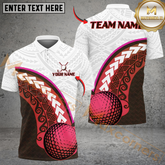 Maxcorners Tribal Swing Golf Polo Shirt, Customized Name & Team Name 3D Shirts (4 Colors)