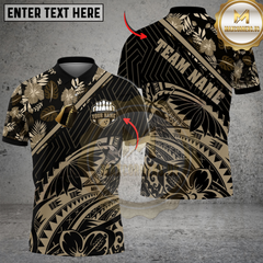 Maxcorners Bowling And Pins Polynesian Pattern Multicolor Customized Name, Team Name 3D Shirts