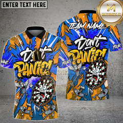 Maxcorners Dart Shirt Don’t Panic Graffiti Art Funny Dartboard Multioptions Personalized Name, Team Name Unisex 3D Shirt (4 Colors)