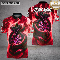 Maxcorners Venom Snake Dartboard Toxic Green Flame Multioptions Personalized Name, Team Name Unisex 3D Shirt (4 Colors)