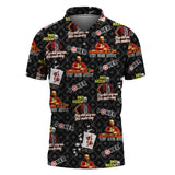 Rounders Teddy KGB Poker Pattern Polo Shirt - Men's Poker Club Shirts for Team