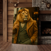 Maxcorners Lion Gentleman Portrait 3D Wrapped Canvas