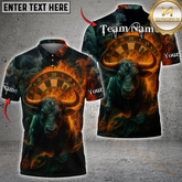 Maxcorners Darts Fire And Smoke Bullseye Personalized Name, Team Name Shirt