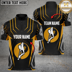 Maxcorners Billiards Player Multicolor Personalized Name, Team Name 3D Polo Shirt
