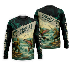 Maxcorners Rainbow Trout Fishing SPF Shirt For Men, Gift For Fisherman, Fishing Shirts For Men