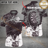 Maxcorners Darts Fire Grunge Multicolor Option Customized Name, Team Name 3D Polo Shirt