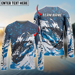 Maxcorners Crappie Fishing Bluefin Sport Personalized Name, Team Name 3D Long Sleeve Shirt