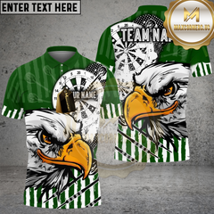 Maxcorners Darts Eagle Offwhite Personalized Name, Team Name Shirt Green TU0207