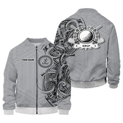 Maxcorners Strike Grey Tribal Tattoo Custom Men's Golf Polo Shirt, Funny Golf Shirt, Dad Golf Gift