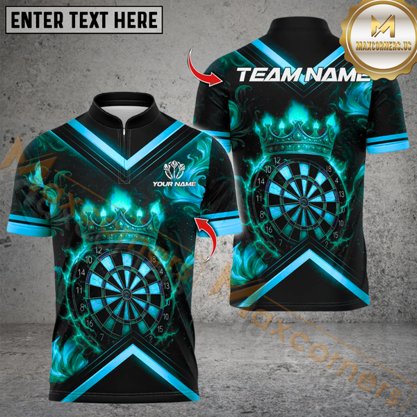 Maxcorners Premium Golden Dartboard With Crown Darts Multioptions Personalized Name, Team Name Unisex 3D Shirts