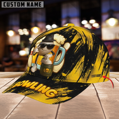 Maxcorners Bowling Funny Ball And Beer Multicolor Personalized Name 3D Cap