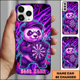 Maxcorners Darts Purple Lightning Panda Dartboard Personalized Name Phone Case