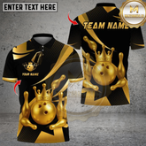 Maxcorners Bowling Golden Crown Multioptions Personalized Name, Team Name Unisex 3D Shirts