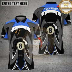 Maxcorners Billiards Sharp Claw Multicolor Customized Name, Team Name 3D Shirt