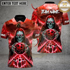 Maxcorners Bowling Hellfire Strike Multicolor Customized Name, Team Name 3D Shirts