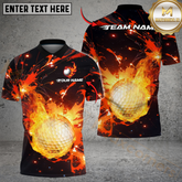 Maxcorners Golf Fireball Multicolor Customized Name, Team Name 3D Shirts