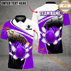Maxcorners Ball And Pins Broken Bowling Jersey Multicolor Options Personalized Name, Team Name 3D Shirt