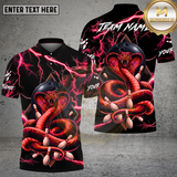 Maxcorners Bowling Electric Green Cobra Lightning Strike Design Multi Options Personalized Name Team Name 3D Shirt