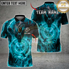 Maxcorners Darts Thunder Lightning Dragon With Dartboard Multicolor Customized Name, Team Name 3D Shirts
