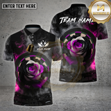 Maxcorners Dartboard Black White Rose Smoke Effect Design Multi Options Personalized Name Team Name 3D Shirt