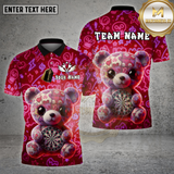 Maxcorners Dartboard Cute Teddy Bear Neon Graffiti Style Multi Options Personalized Name Team Name 3D Shirt