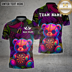 Maxcorners Dartboard Teddy Bear Patchwork Graffiti Style Multi Options Personalized Name Team Name 3D Shirt