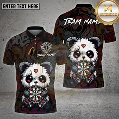 Maxcorners Dartboard Gothic Panda Bear Graffiti Style Multi Options Personalized Name Team Name 3D Shirt