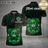 Maxcorners Dartboard Dark Teddy Bear Rose Diamond Design Multi Options Personalized Name Team Name 3D Shirt