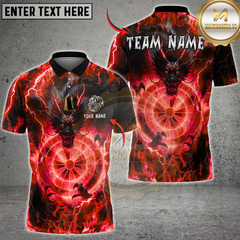 Maxcorners Darts Thunder Lightning Dragon With Dartboard Multicolor Customized Name, Team Name 3D Shirts