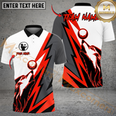 Maxcorners Lightning Wolf Golf Polo Shirt, Customized Name & Team Name 3D Shirts (4 Colors)