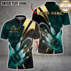 Maxcorners Bowling Lightning Strike Design Multicolor Customized Name, Team Name 3D Shirts