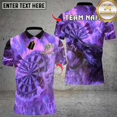Maxcorners Darts Flame Wolf Bullseye With Dartboard Multicolor Customized Name, Team Name 3D Shirts