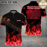 Maxcorners American Flag Pattern Billiard Jersey Multicolor Options Personalized Name, Team Name 3D Polo Shirt (4 Colors)