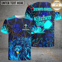 Maxcorners Kitchen King Pickleball Shirt – Fierce Blue Lion Edition Personalized Name, Team Name Unisex Shirt6