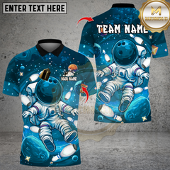 Maxcorners Bowling Vibrant Astronaut Space Multicolor Customized Name, Team Name 3D Shirts