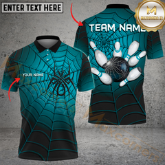 Maxcorners Bowling Spider Multicolor Options Personalized Name, Team Name 3D Shirt