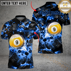 Maxcorners Billiard 9 Ball Shoot And Destroy Personalized Name, Team Name 3D Shirt (4 Colors)