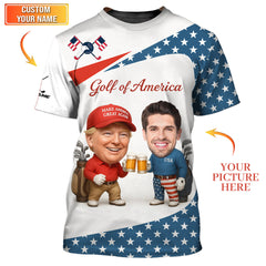 Maxcorners Trump Golf Of America Shirt, My Drinking Team Has A Golf Problem Custom Face Golf Shirt, Mens Golf Polo LM0509