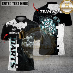Maxcorners Darts Hands On Skull Multicolor Customized Name, Team Name 3D Shirts