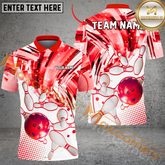 Maxcorners Color Tornado Bowling Jersey Multicolor Option Customized Name, Team Name 3D Polo Shirt