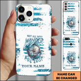 Maxcorners Artist Hunting - Not All Who Wander Are Lost Compass Ocean Waves Personalized Name Phone Case