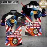 Maxcorners Darts Eagle Flag Star Customized Name, Team Name 3D Shirt (4 Colors)