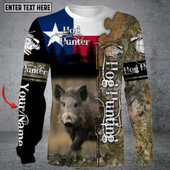Maxcorners Personalized Name Hog Hunting Long Sleeve Shirt