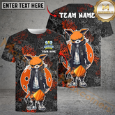 Maxcorners Urban Fox Pickleball Graffiti Tee – Street Style Paddle Power Multicolor Customized Name, Team Name 3D Shirts