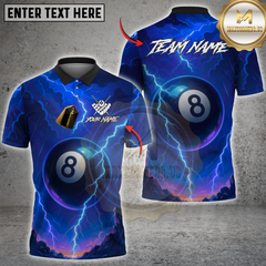 Maxcorners Billiard 8-Ball Lightning Pool Multicolor Customized Name, Team Name 3D Shirt