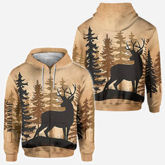Maxcorners Love Hunting, Silhouette Buck Personalized Hunting All Over Shirt, Personalized 3D Hoodie For Hunting Lover TU2611
