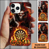 Maxcorners Darts Fire Skull Grim Reaper Dartboard Personalized Name Phone Case