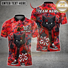 Maxcorners Darts Cartoon Wolf Graffiti Multicolor Customized Name, Team Name 3D Shirts